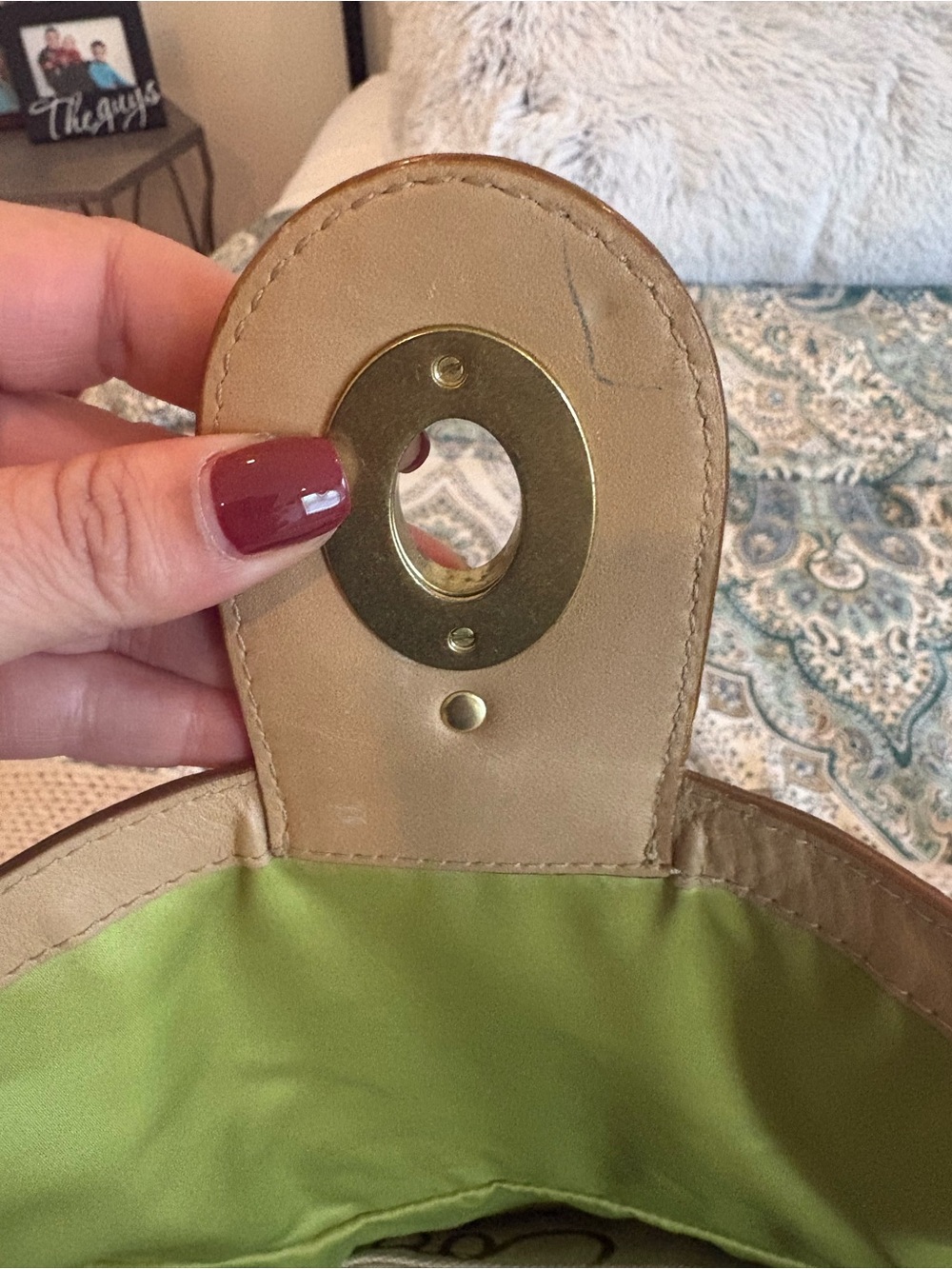 Coach Tan and Beige Signature Shoulder Bag with Gold Hardware - Picture 5 of 6